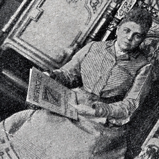 A German countess reading magazine Die Woche. The photo appeared in an issue of Die Woche.